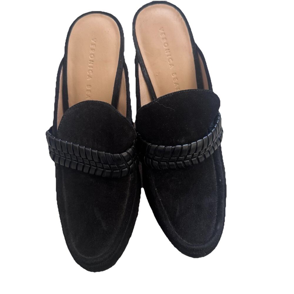 New Veronica Beard Black Suede Platform Delia Clogs Shoes Womens Size 9.5 Boho